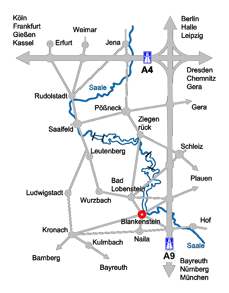 Gasthaus Rennsteig - Anfahrtsskizze gro